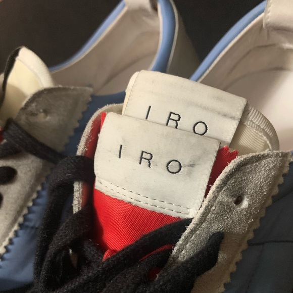 IRO Women’s Vintager suede trim sneaker. Sky blue. - Picture 6 of 12